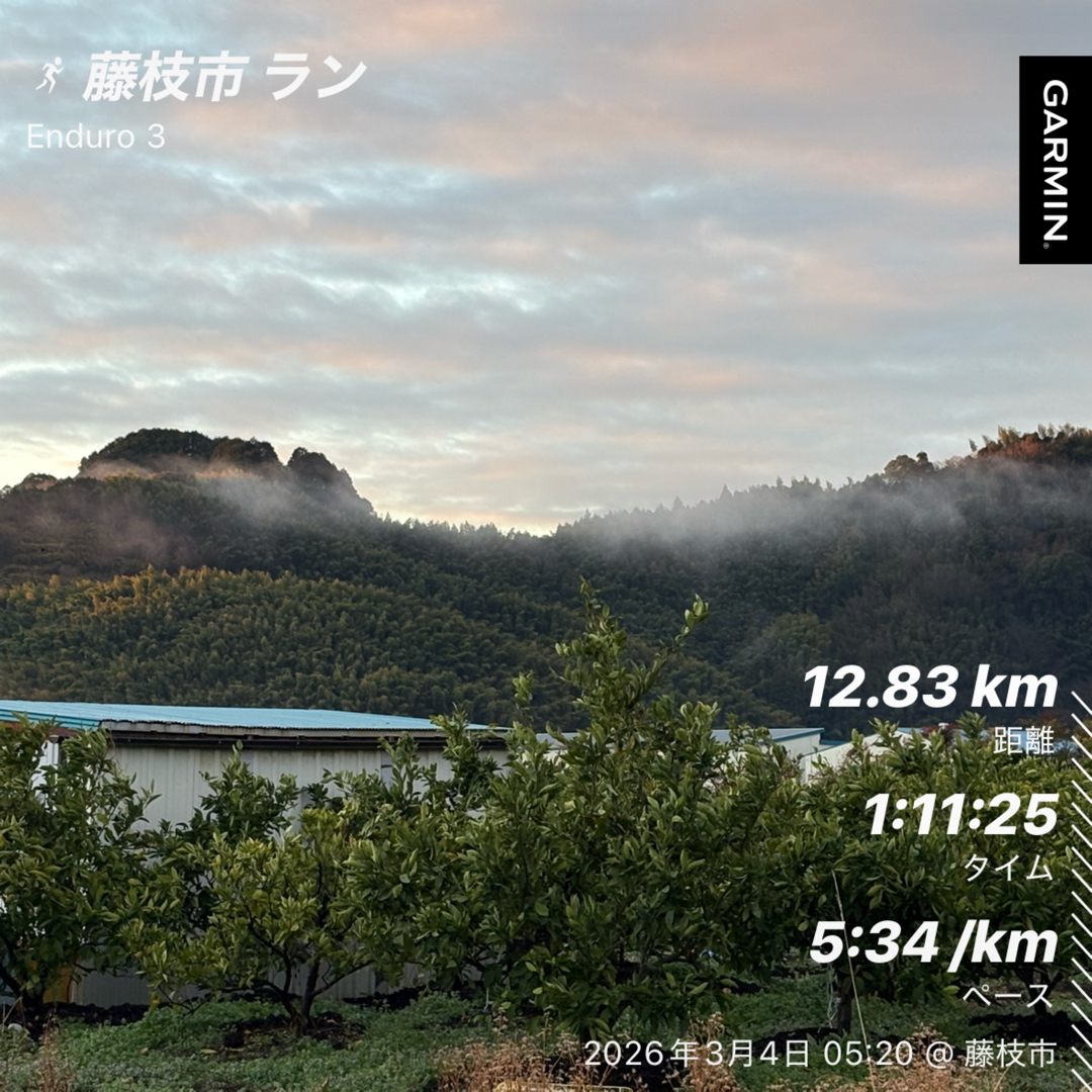 こんにちは！

今週もあっという間に後半戦に！
ということは、刻々と静岡マラソンに近づいてきている訳です。

体調は問題ない！脚の状態もよし！
水曜日の朝はイージーjogをして仕事後に４kmほど近くの蓮華寺公園でテンポ走を
行い最後の出力確認！

5:30/kmから入り最後の1kmを3:50/kmまで上げて終了！

気持ちよく上げれることが出来ました。

本番はエントリーミスでBブロックスタートなので２kmぐらいはゆったりとしたペースに
なるかと思うので、焦らずに徐々に上げていく感じでいく作戦ですね。
できれば、Sスタートの選手に追いつきたいのですが、厳しいかな！？どうかな！？

２部練といこともあり、疲労感が出たので夕方以降はゆっくり！

コンビニで買った亀田製菓のトレイルMIX！
山での行動食？と思ってしまい手にして食しました。
量も適量でそこそこカロリーも摂れるのでいいのではないかな！？

期間限定と書いてあったので
気になった方は是非！