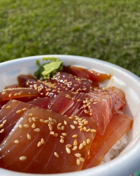 <b>完走できた自分にご褒美飯！<br><span style='color:#ff0000;'><span style='font-size:1.4em;'>マグロの漬けドン！！</span></span></b>